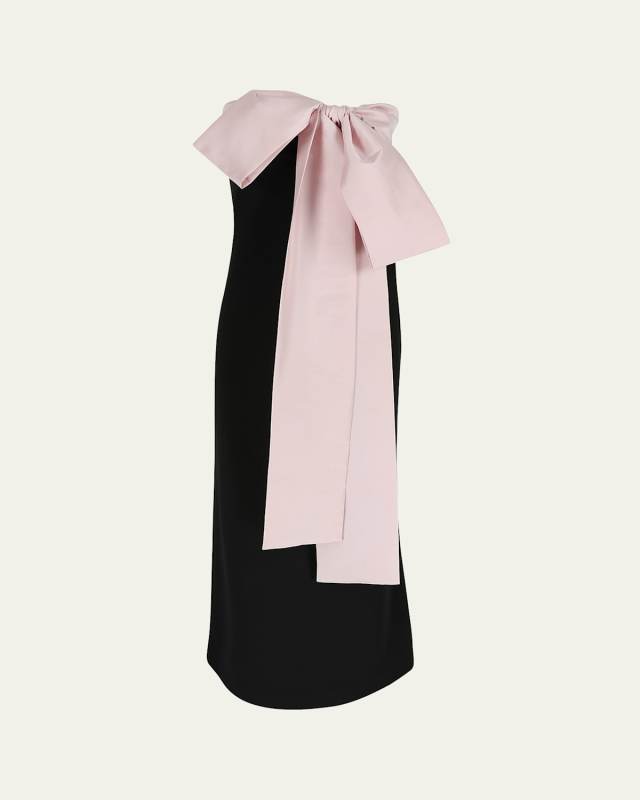 Strapless Dress with Contrast Bow